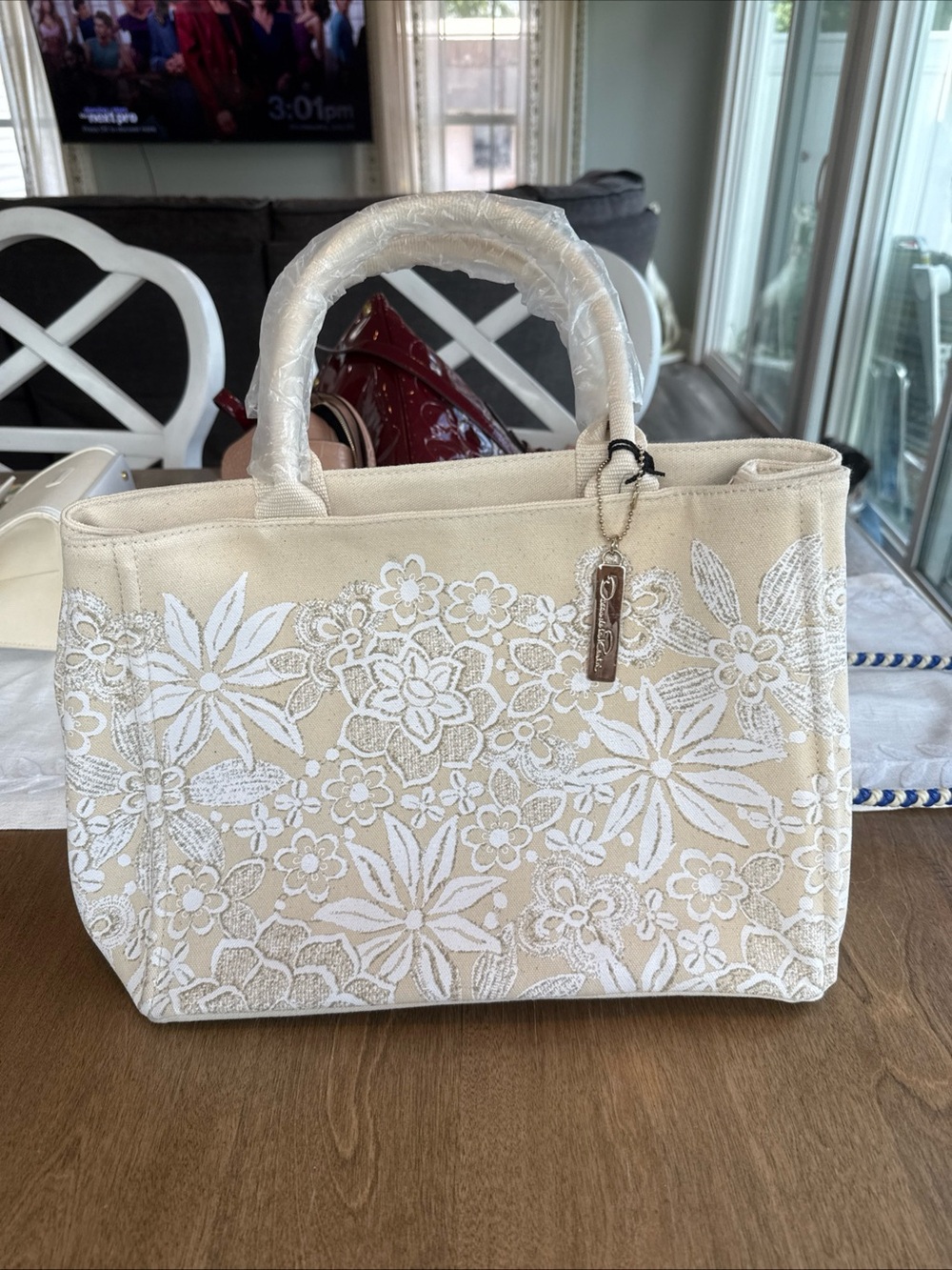 Oscar de la Renta Neiman Marcus+Target collection floral coated canvas tote Nwt